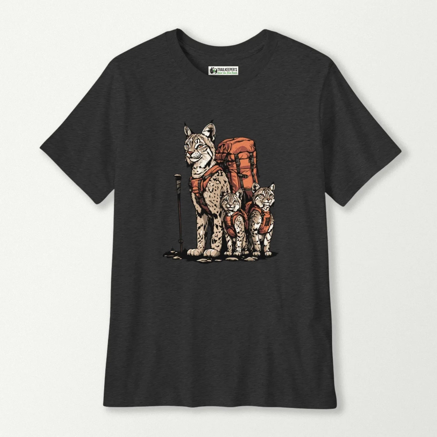 Bobcat Backpacker Family Kids T-Shirt
