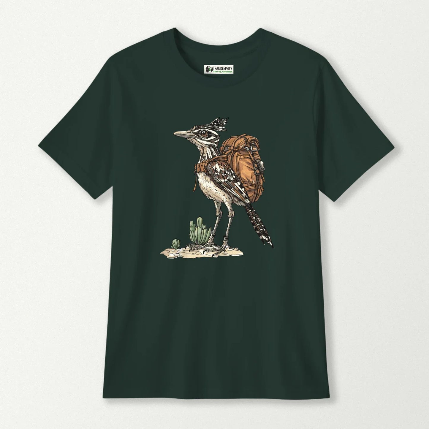 Roadrunner Backpacker In Desert Kids T-Shirt