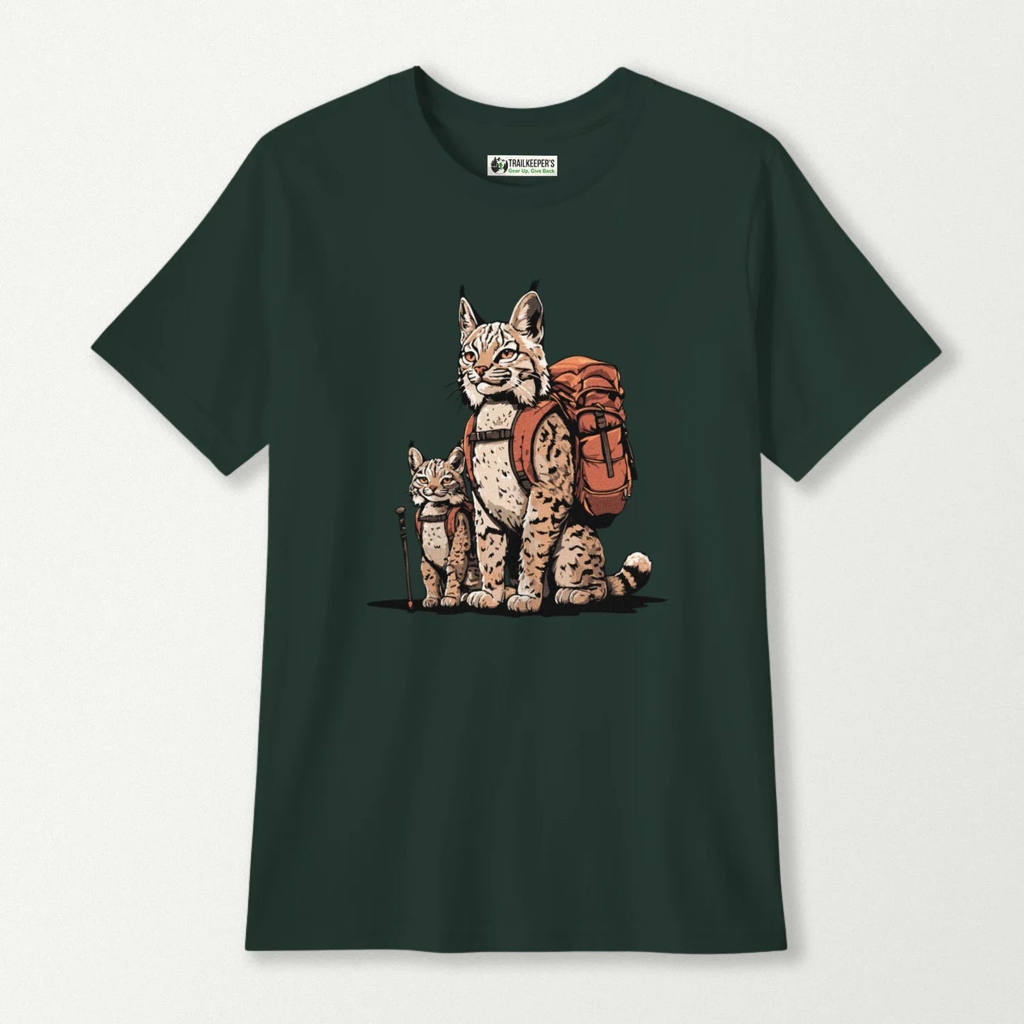 Bobcat Backpacker Family Kids T-Shirt