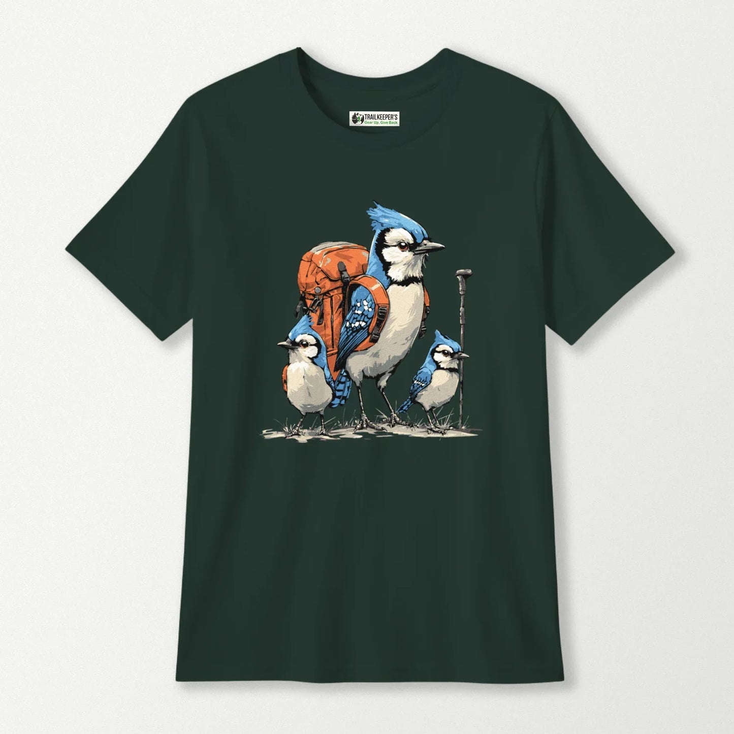 Blue Jay Backpacker Family Kids T-Shirt