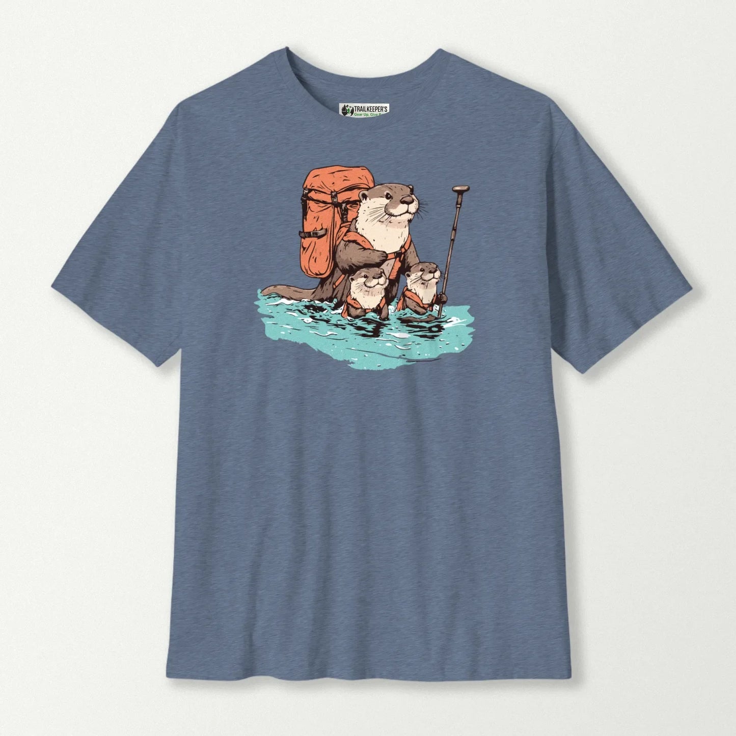 Otter Backpacker Family Fording River T-Shirt
