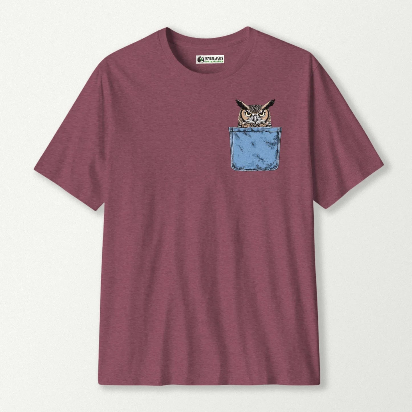 Great Horned Owl In Pocket T-Shirt