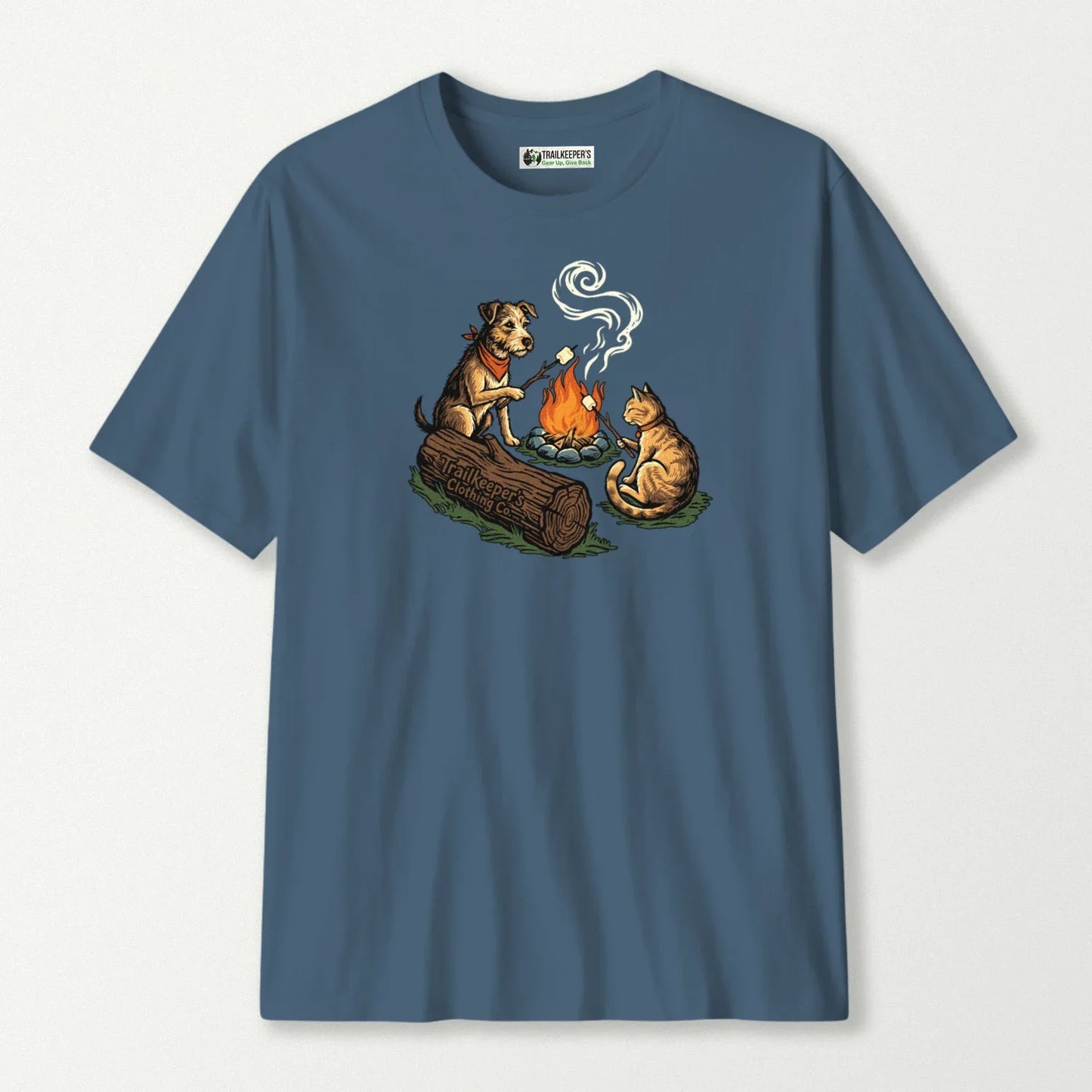 Terrier and Cat Marshmallow Roaster T-Shirt