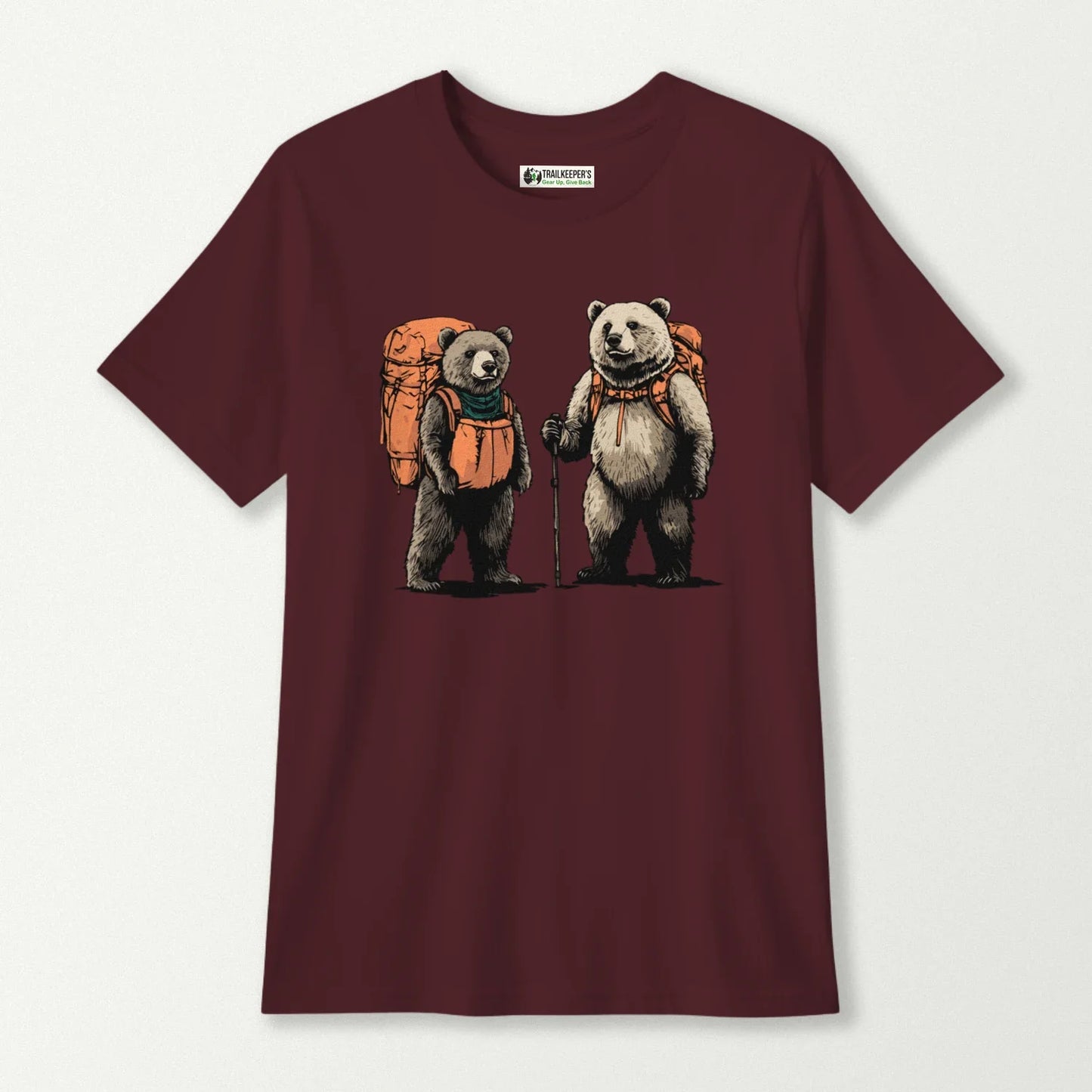 Bear Backpacker Couple Kids T-Shirt