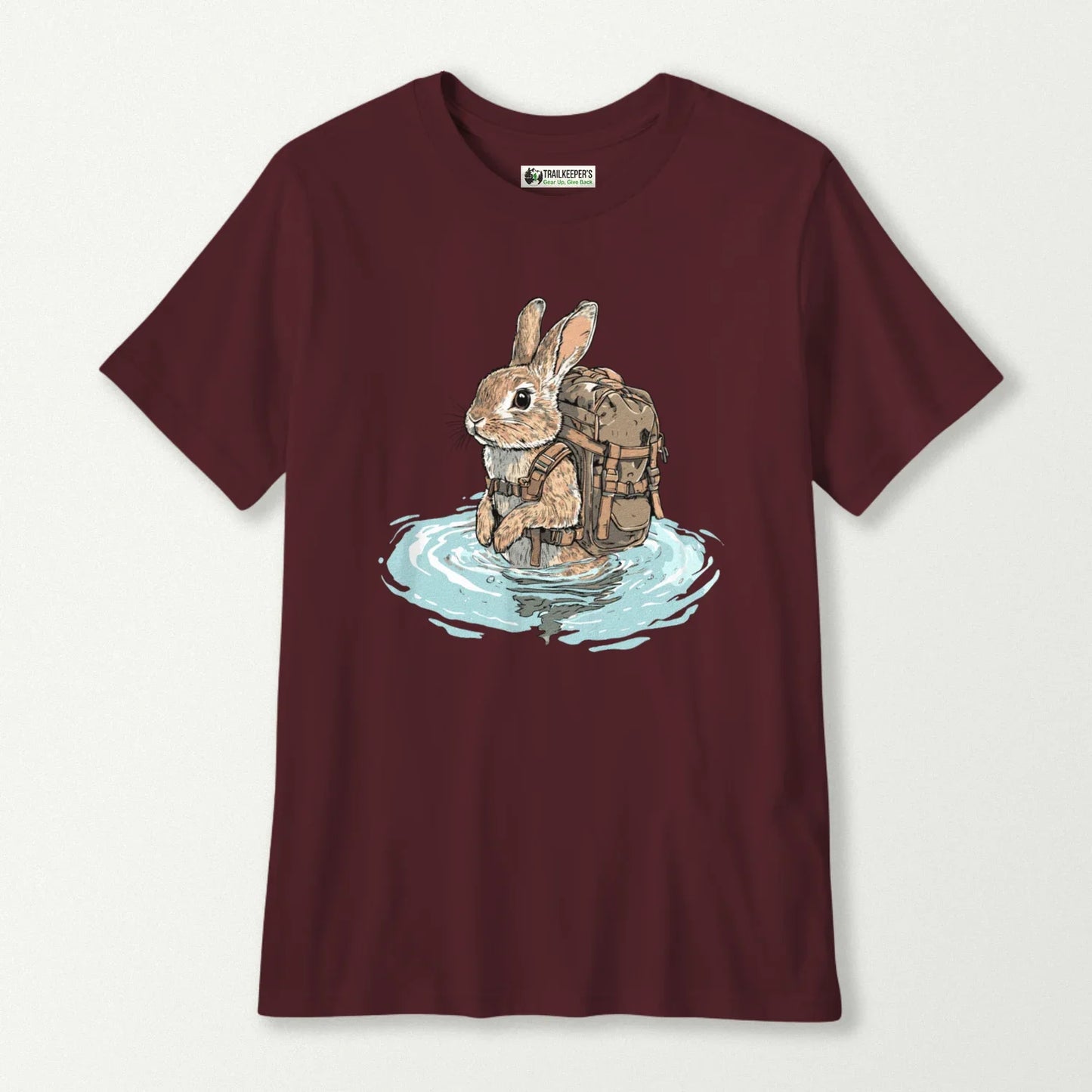 Rabbit Backpacker Fording River Kids T-Shirt