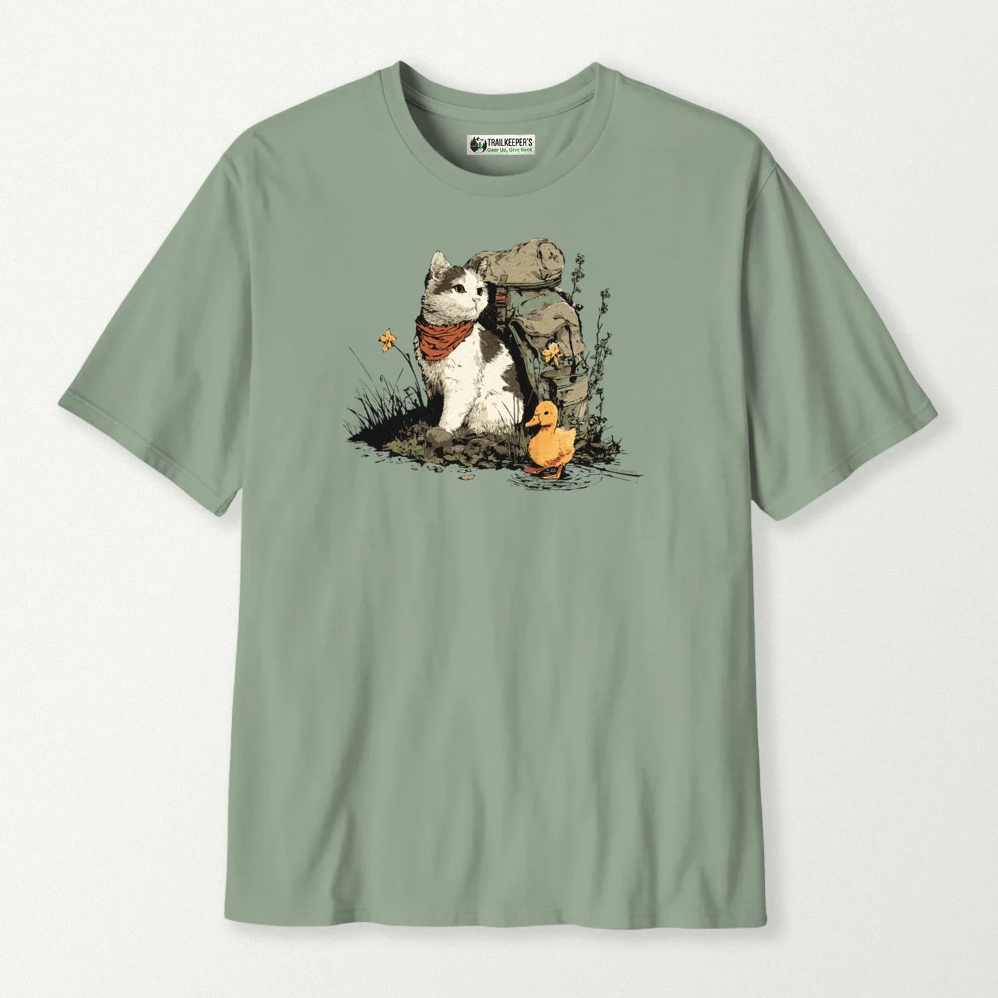 Cat Backpacker With Duckling T-Shirt
