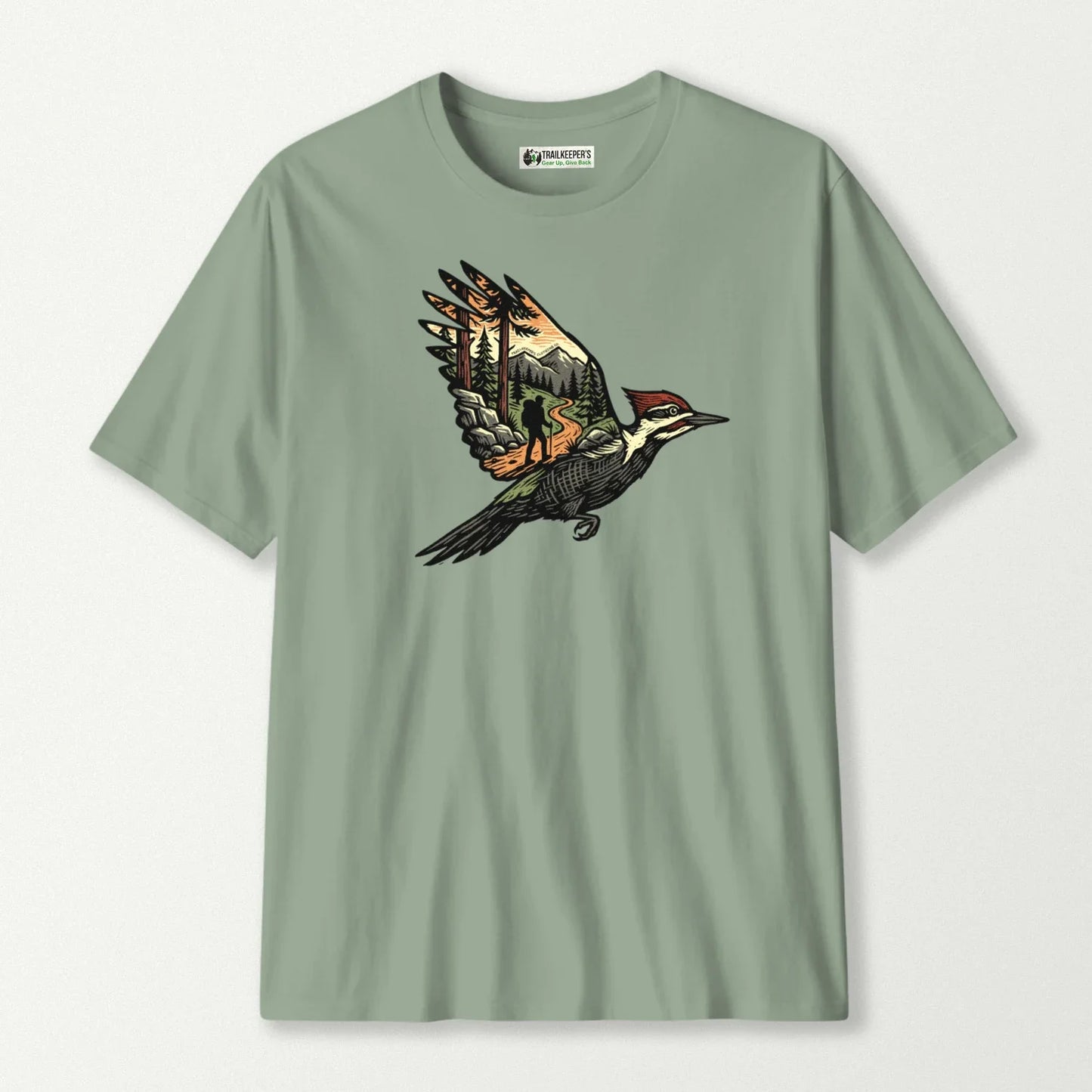Woodpecker Flight Scenery T-Shirt