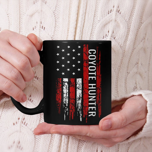 Coyote Hunting American USA Flag Predator Hunter Beverage Mug