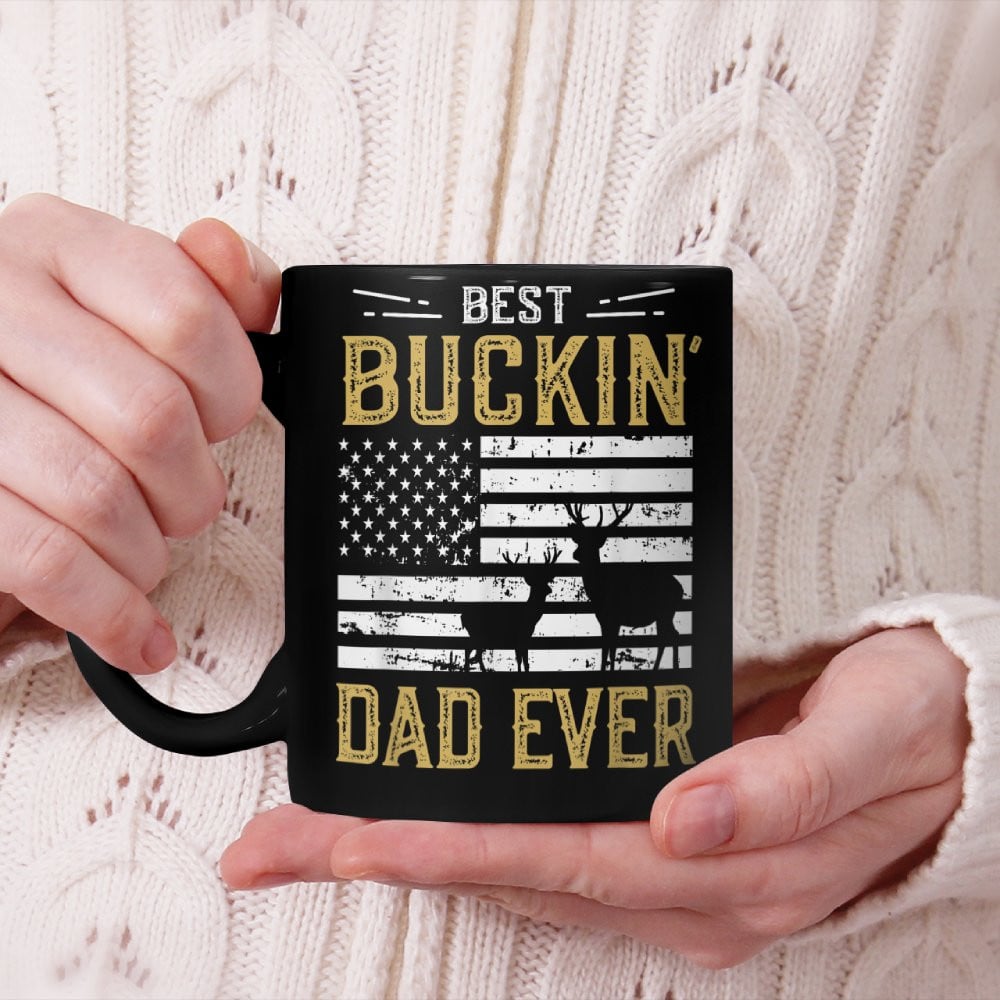 Best Buckin Dad Ever Funny Gift Deer Hunter Cool Hunting Mug