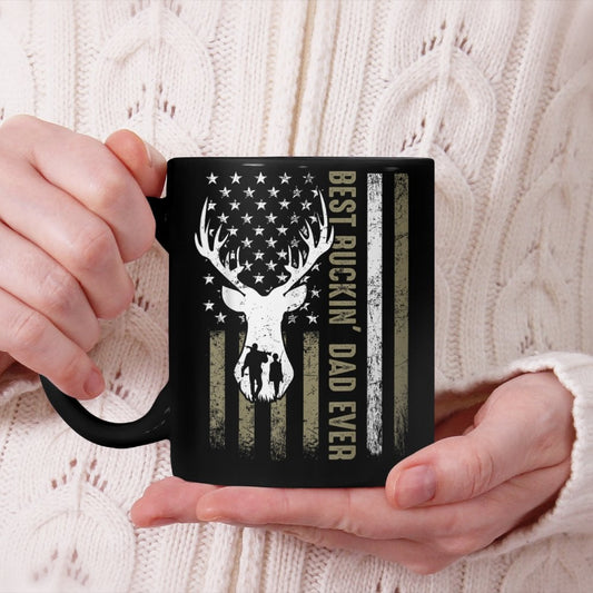 Best Buckin' Dad Ever Deer Hunting Fathers Day American Flag