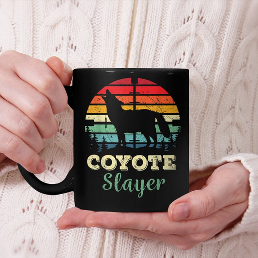 Retro Coyote Slayer Gift Yote Hunter, Yote Hunting, Coyotes Beverage Mug