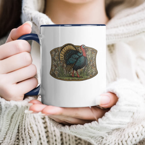 Retro Fall Camouflage Turkey, Thanksgiving Hunting Accent Mug