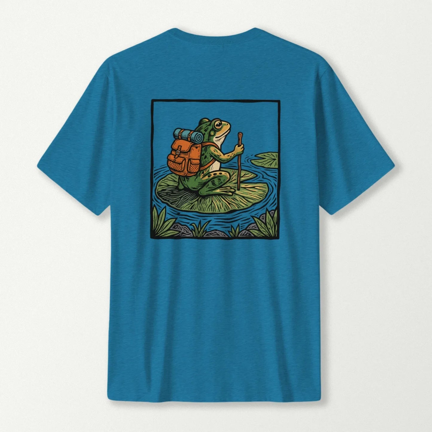 Frog Backpacker On Lily Pad T-Shirt