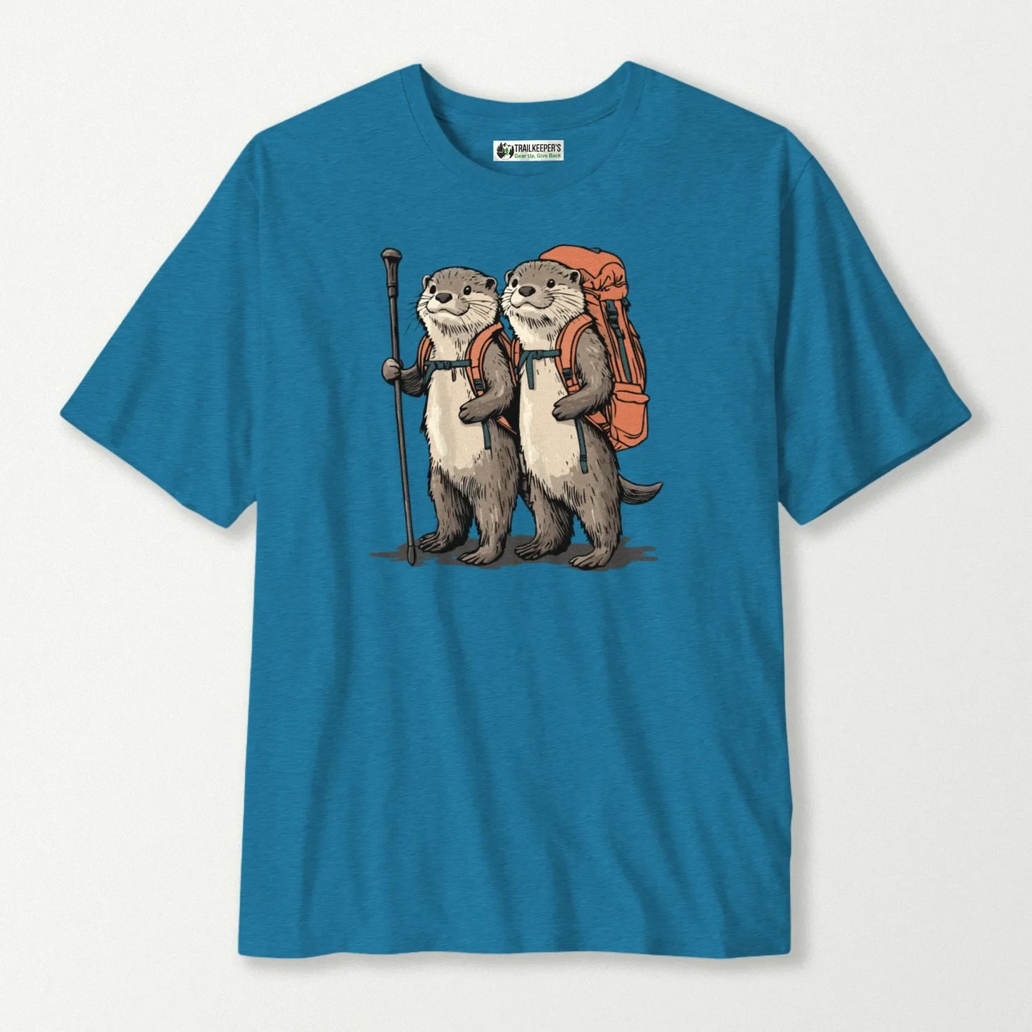 Otter Backpacker Couple T-Shirt