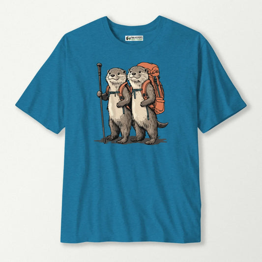 Otter Backpacker Couple T-Shirt