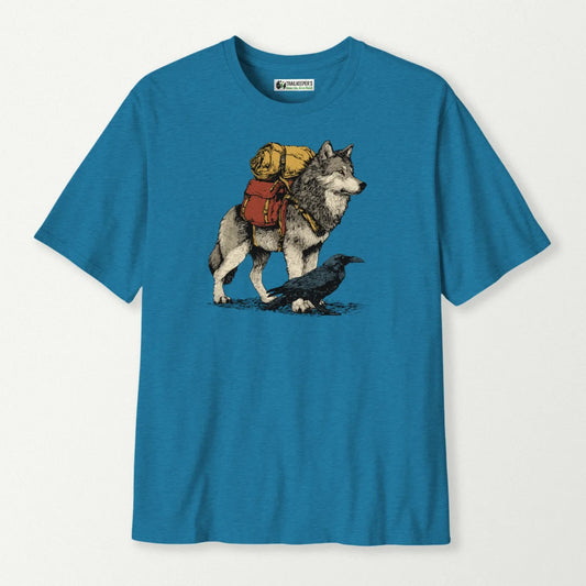 Wolf Backpacker With Raven T-Shirt