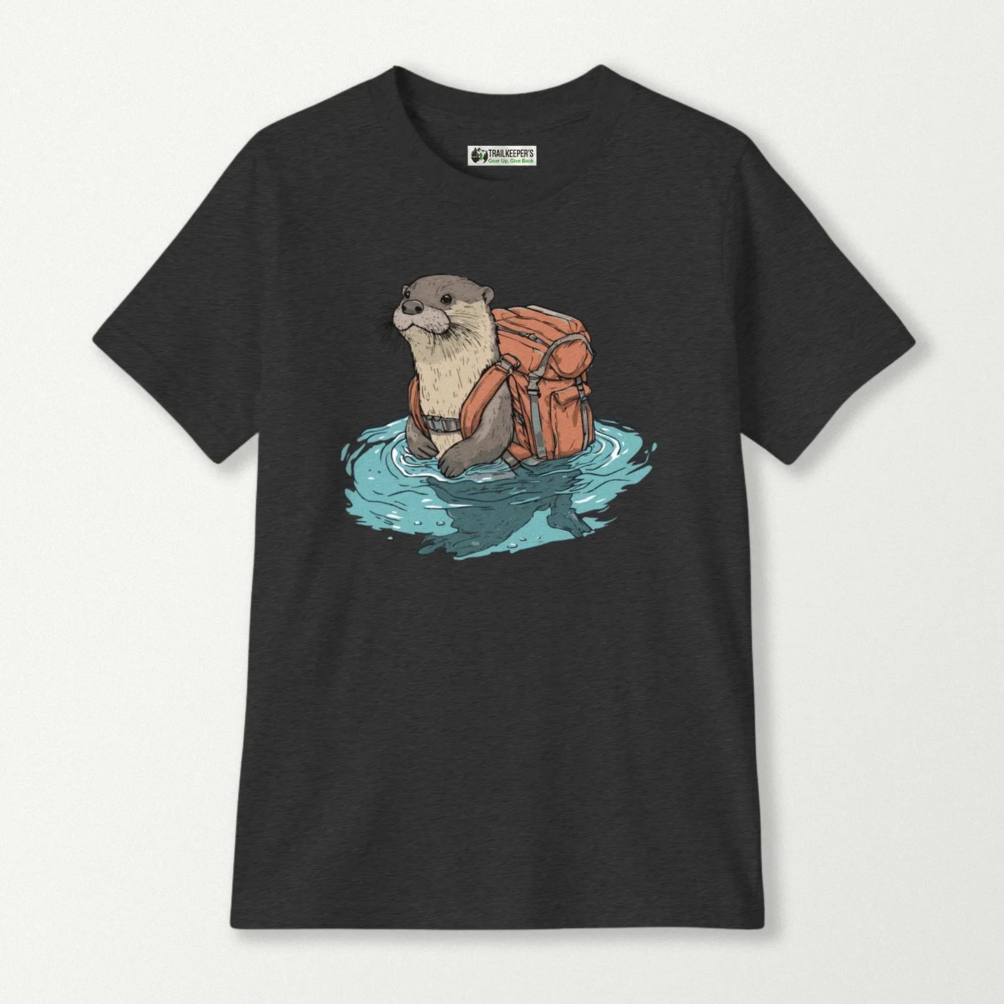 Otter Backpacker Fording River Kids T-Shirt