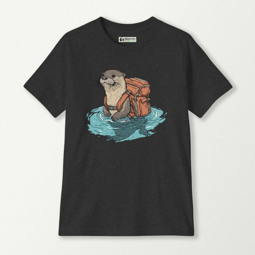 Otter Backpacker Fording River Kids T-Shirt