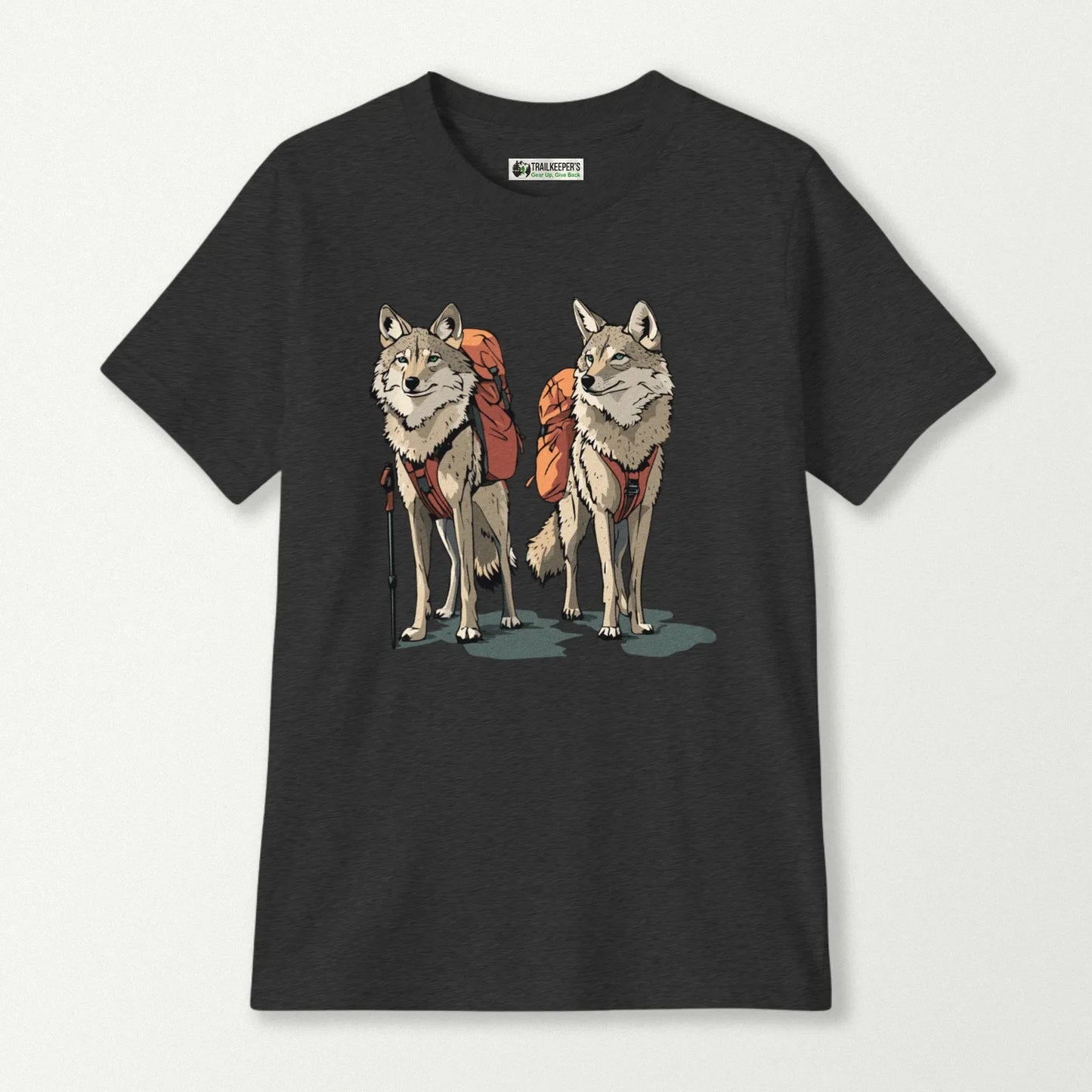 Coyote Backpacker Couple Kids T-Shirt