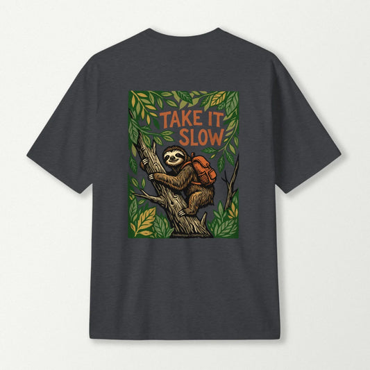 Take It Slow Sloth Backpacker T-Shirt