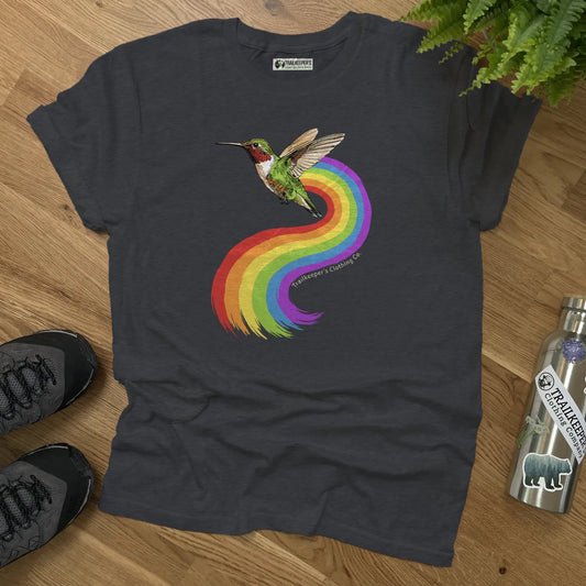 Ruby Throated Hummingbird Rainbow T-Shirt
