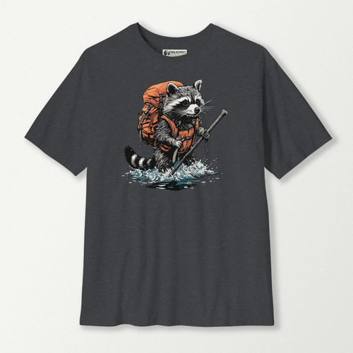 Raccoon Backpacker Fording River T-Shirt