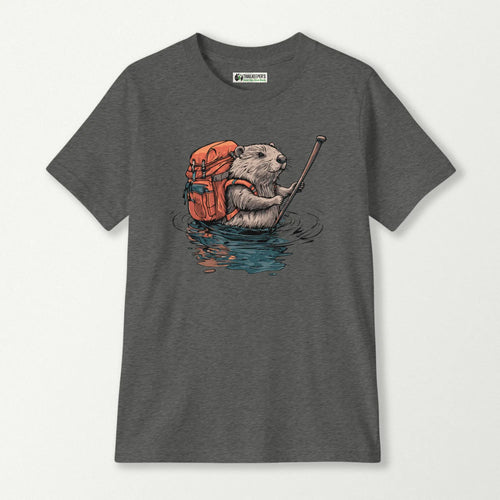 Beaver Backpacker Fording River Kids T-Shirt