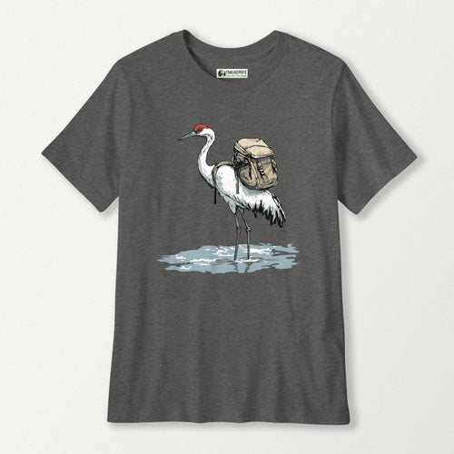 Crane Backpacker In Water Kids T-Shirt