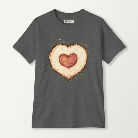 Tree Heart Wood Kids T-Shirt