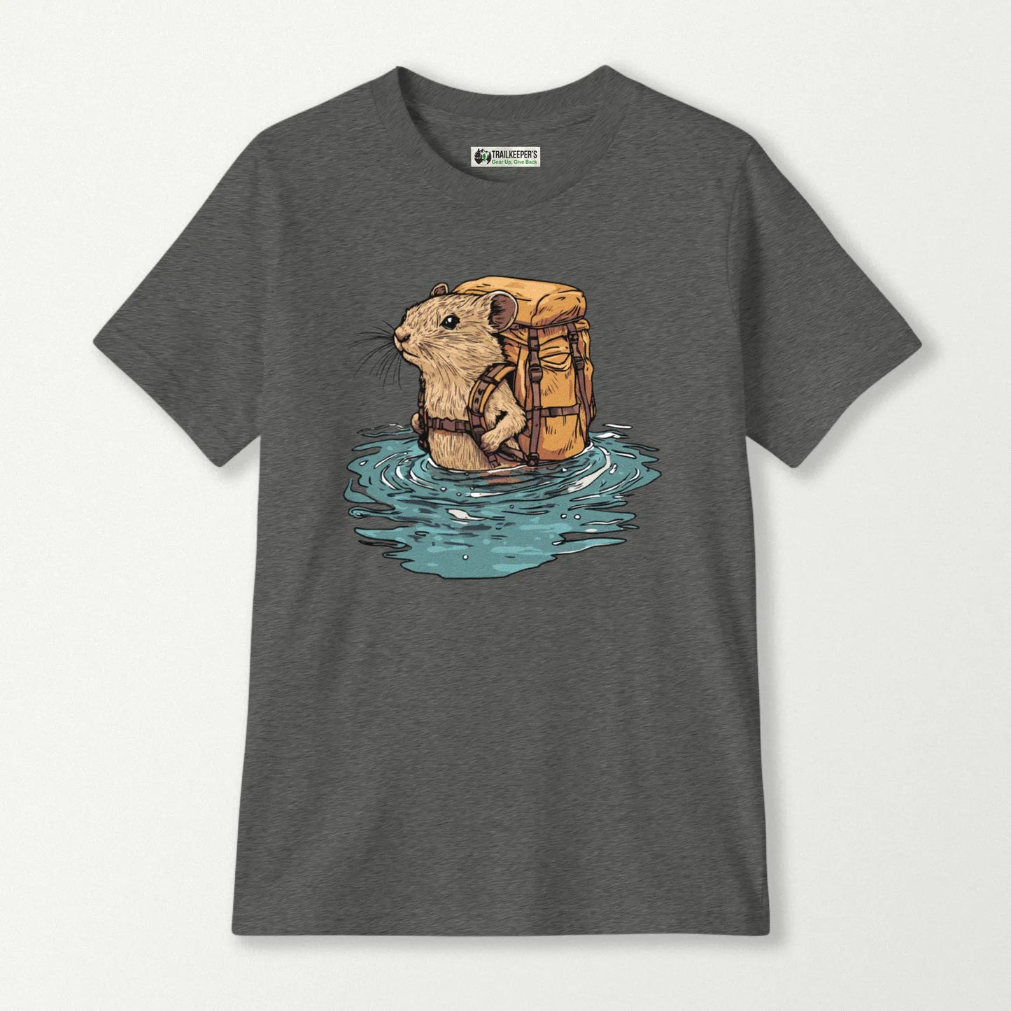 Mouse Backpacker Fording River Kids T-Shirt