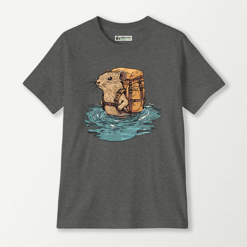 Mouse Backpacker Fording River Kids T-Shirt