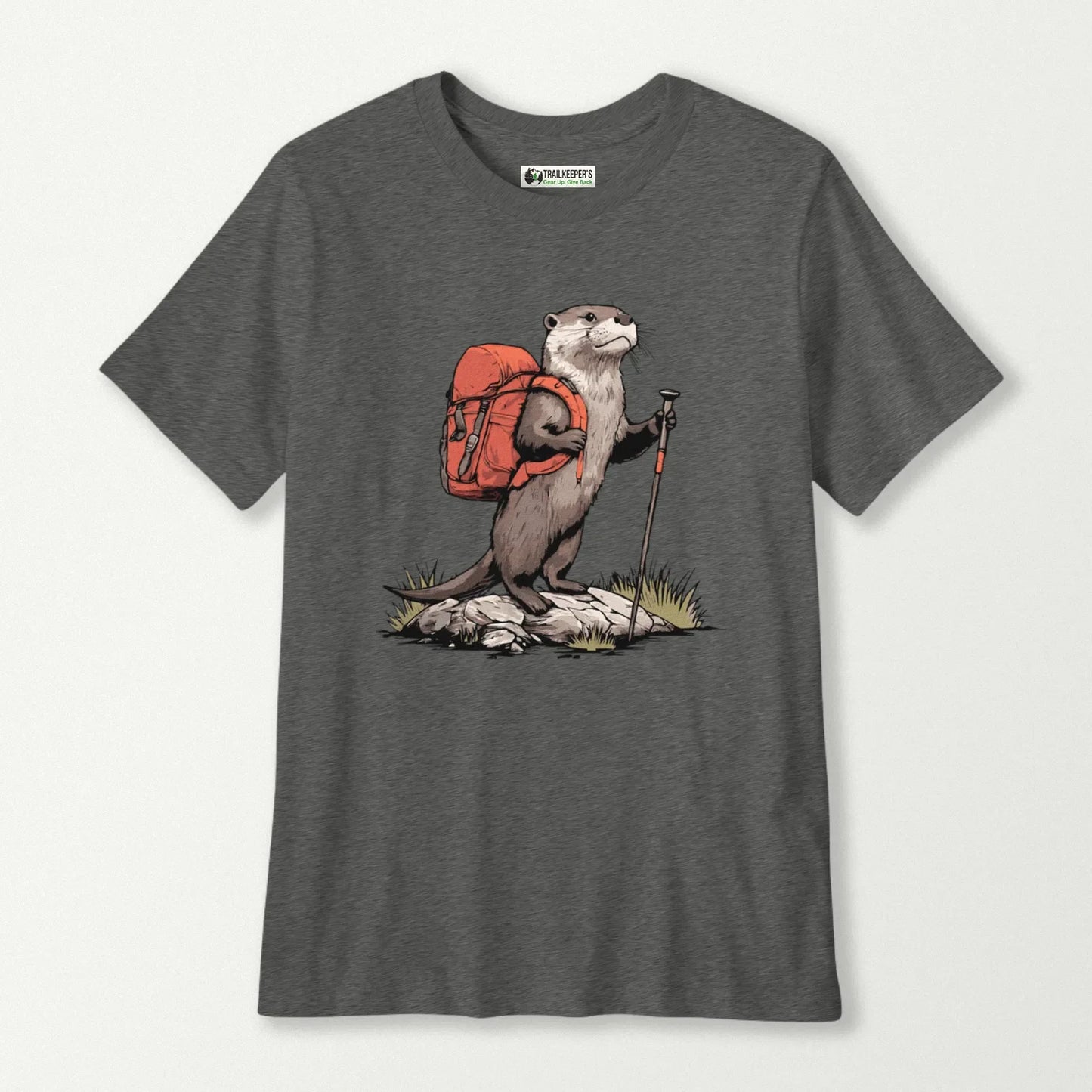 Otter Backpacker On Rock Kids T-Shirt