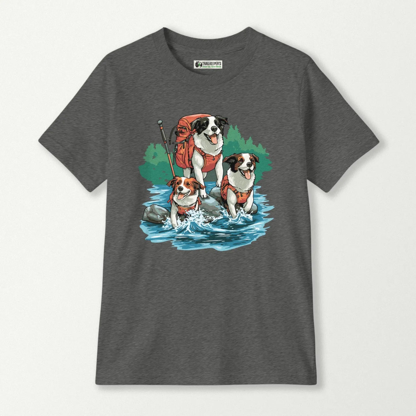 Dog Backpacker Family Kids T-Shirt