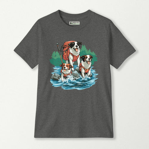 Dog Backpacker Family Kids T-Shirt