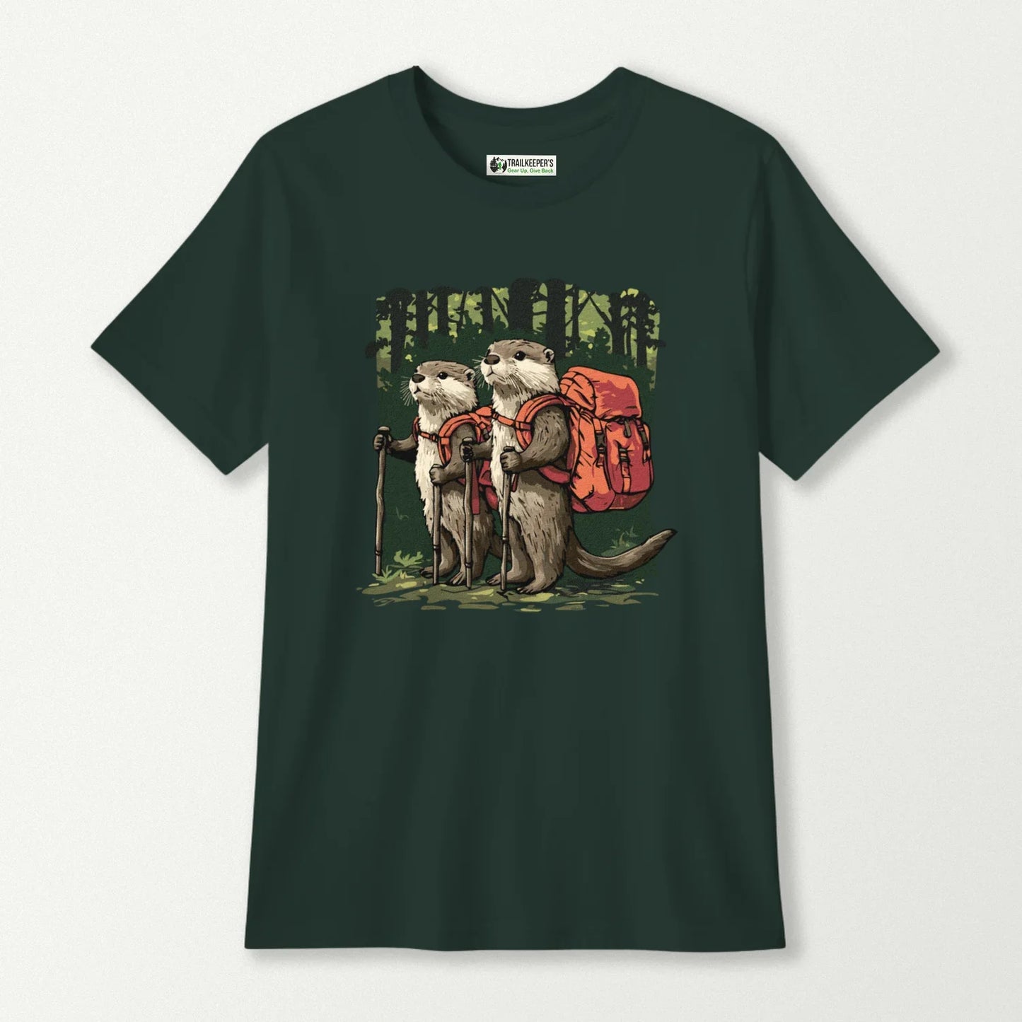 Otter Backpacker Buddies In The Forest Kids T-Shirt