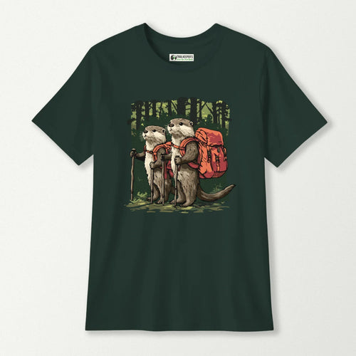 Otter Backpacker Buddies In The Forest Kids T-Shirt