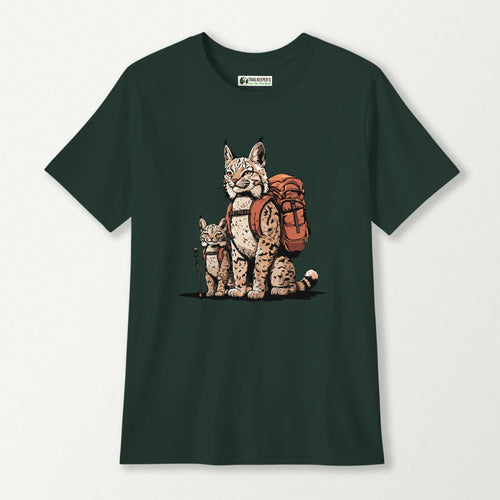 Bobcat Backpacker Family Kids T-Shirt