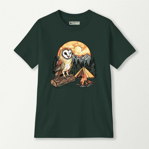 Barn Owl Camping Kids T-Shirt