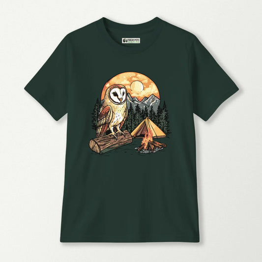 Barn Owl Camping Kids T-Shirt