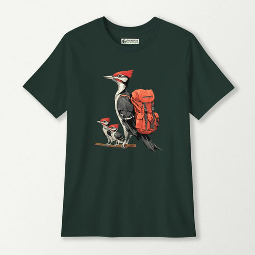 Pileated Woodpecker Backpacker Family Kids T-Shirt