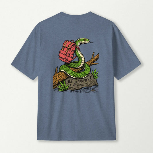 Snake Backpacker  On Trail T-Shirt