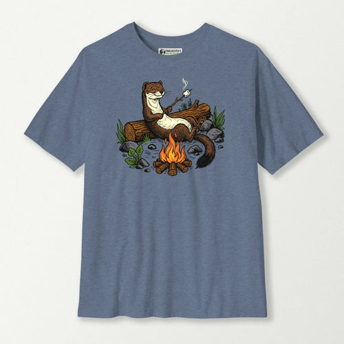 Long Tailed Weasel Marshmallow Roaster T-Shirt