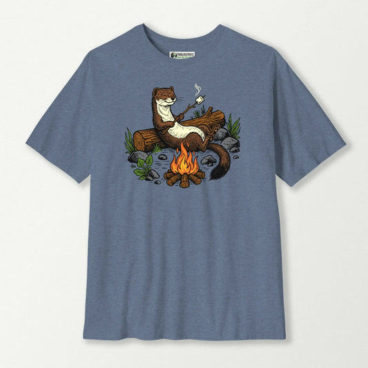 Long Tailed Weasel Marshmallow Roaster T-Shirt