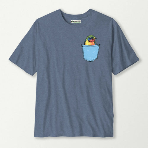 Colorful Bird In Pocket T-Shirt