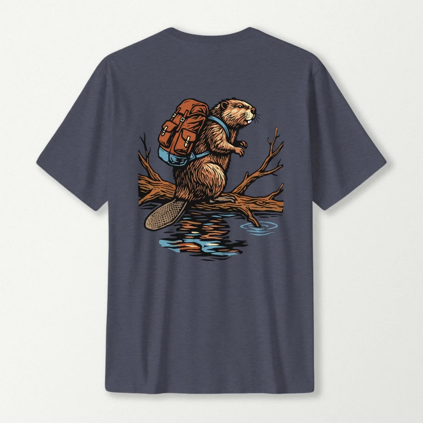 Beaver Backpacker Reflection  T-Shirt