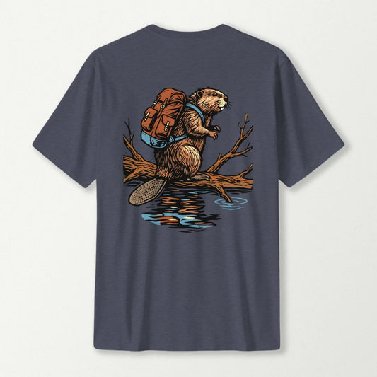 Beaver Backpacker Reflection  T-Shirt