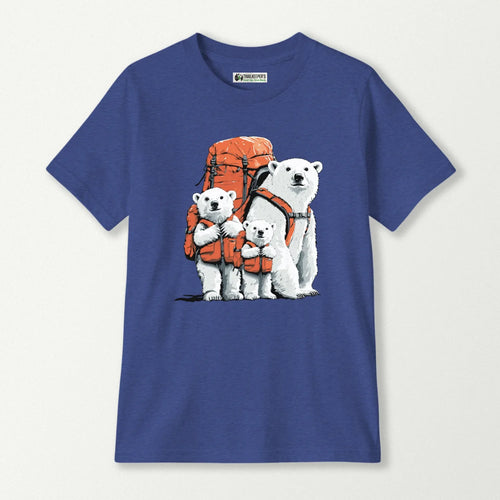 Polar Bear Backpacker Family Kids T-Shirt