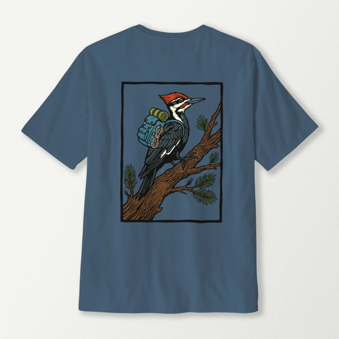 Pileated Woodpecker Backpacker On Branch T-Shirt