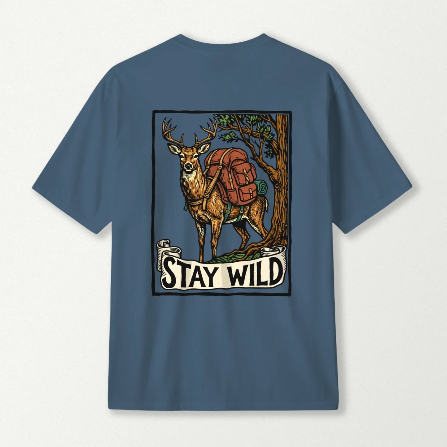 Stay Wild Stag Backpacker T-Shirt
