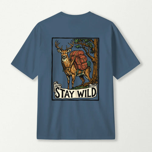 Stay Wild Stag Backpacker T-Shirt